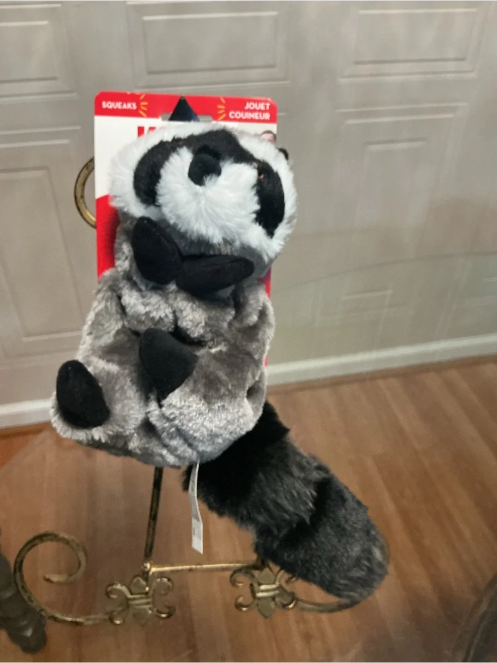 Brand New Kong Dog Wild Plush Raccoon Toy Med Ea. New 8.5” With Squeaker